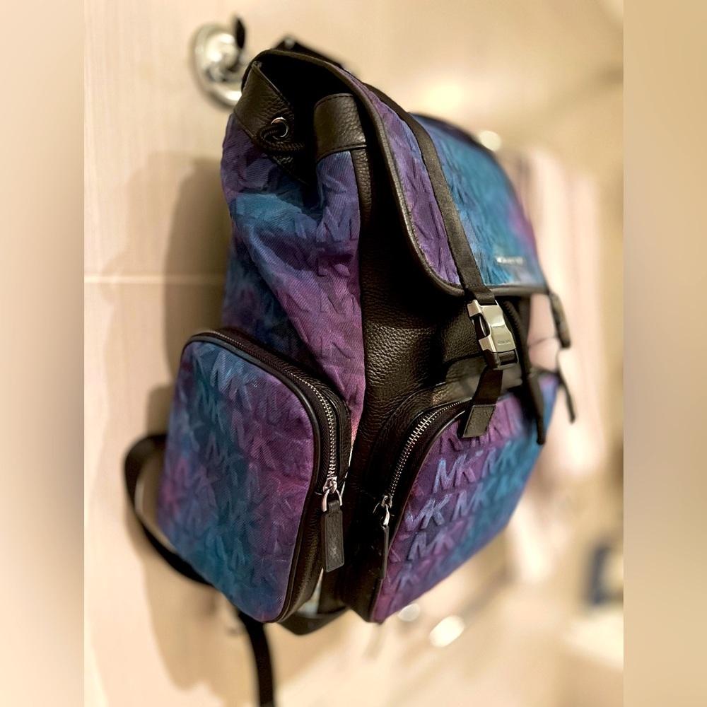 Authentic Michael kors embossed Denim Utility Cooper Men’s Backpack GalaxyColors - Picture 6 of 11